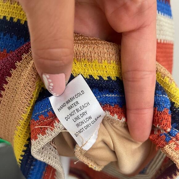 Fashion Nova “Baja Babe” Crochet Multicolor Striped Mini Dress - Picture 15 of 15